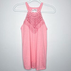 Just Be… pink summer boho halter tank top